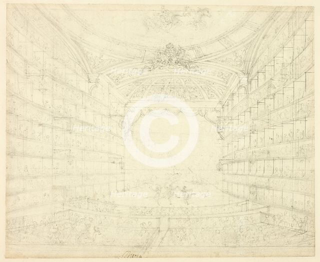 Study for Opera House, from Microcosm of London, c. 1809. Creator: Augustus Charles Pugin.