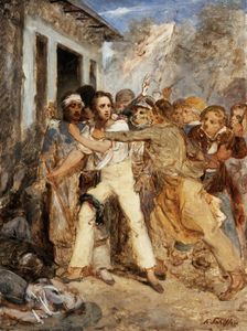 Study for a Battle Scene, c1830. Creator: Henry Scheffer