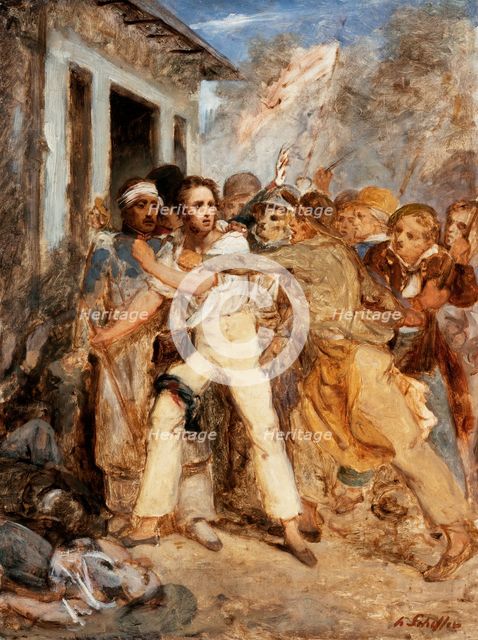 Study for a Battle Scene, c1830. Creator: Henry Scheffer.