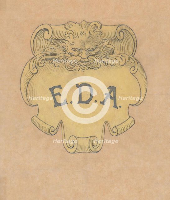 Study for a bronze name plate for Edward D. Adams, ca. 1892. Creator: Alphonse Legros.