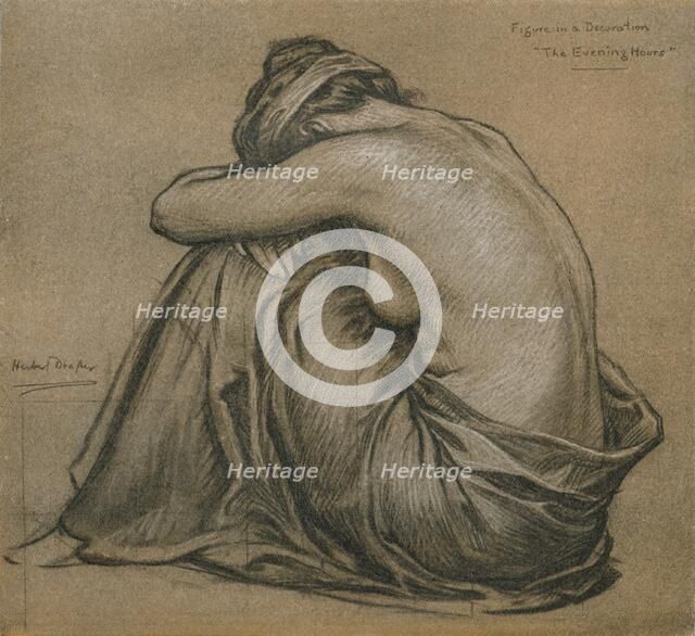 'Study for a Decoration, The Evening Hours', c1916. Artist: Herbert James Draper.