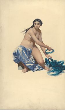 Study for a figure of Fame, from the Hémicycle des Beaux-Arts, École des Beaux-Arts, ca. 1837-41. Creator: Paul Delaroche