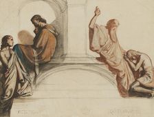Study For A Fresco Depicting The Sacraments Of Confession And Absolution, Chapel Of..., c1842-1844. Creator: Henri Lehmann