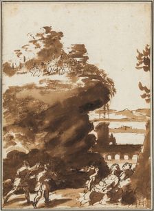 Study for a Landscape with the Sermon on the Mount, between 1656 and 1679. Creator: Guillaume Courtois