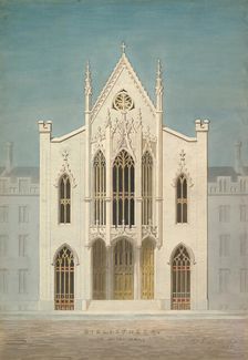 Study for a Library (front elevation), 1838. Creator: Alexander Jackson Davis