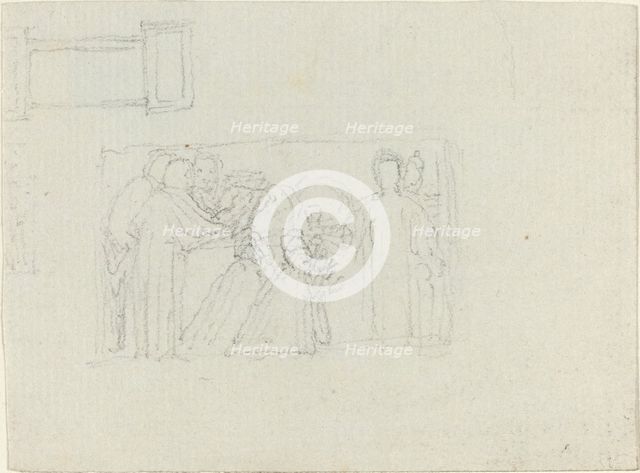Study for a Monument to a Clergyman [recto and verso], c. 1820?. Creator: John Flaxman.