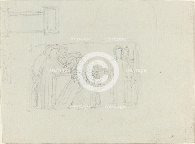 Study for a Monument to a Clergyman [recto and verso], c. 1820?. Creator: John Flaxman.