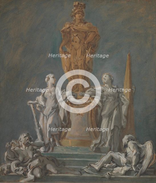 Study for a Monument to a Princely Figure. Creator: Francois Boucher.