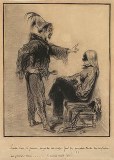 Study for a Scene from "Carnaval", c. 1847. Creator: Paul Gavarni (French, 1804-1866)