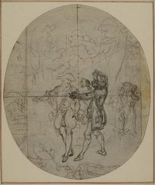 Study for a second edition, never published, of Colle's "La Partie de Chasse de Hen..., before 1766. Creator: Hubert Francois Gravelot