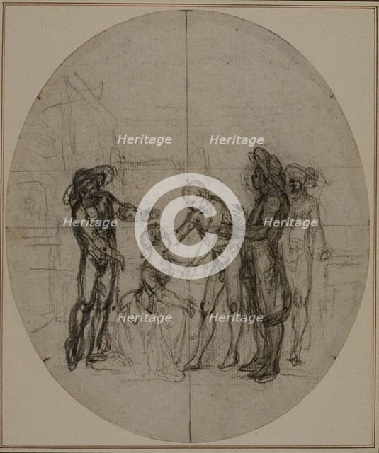 Study for a second edition, never published, of Colle's "La Partie de Chasse de Hen..., before 1766. Creator: Hubert Francois Gravelot.