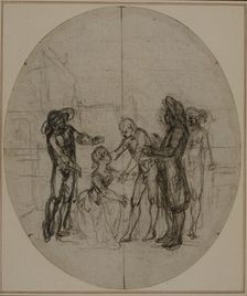 Study for a second edition, never published, of Colle's "La Partie de Chasse de Hen..., before 1766. Creator: Hubert Francois Gravelot