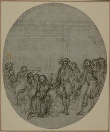 Study for a second edition, never published, of Colle's "La Partie de Chasse de Hen..., before 1766. Creator: Hubert Francois Gravelot