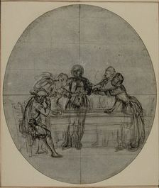 Study for a second edition, never published, of Colle's "La Partie de Chasse de Hen..., before 1766. Creator: Hubert Francois Gravelot