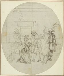 Study for a second edition, never published, of Colle's "La Partie de Chasse de Hen..., before 1766. Creator: Hubert Francois Gravelot
