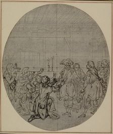 Study for a second edition, never published, of Colle's "La Partie de Chasse de Hen..., before 1766. Creator: Hubert Francois Gravelot