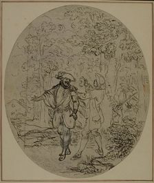 Study for a second edition, never published, of Colle's "La Partie de Chasse de Hen..., before 1766. Creator: Hubert Francois Gravelot