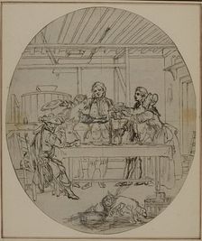 Study for a second edition, never published, of Colle's "La Partie de Chasse de Hen..., before 1766. Creator: Hubert Francois Gravelot