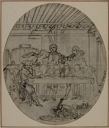 Study for a second edition, never published, of Colle's "La Partie de Chasse de Hen..., before 1766. Creator: Hubert Francois Gravelot