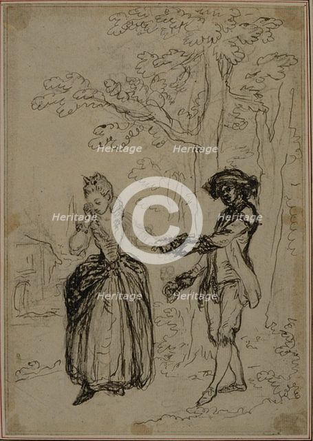 Study for a second edition, never published, of Colle's "La Partie de Chasse de Hen..., before 1766. Creator: Hubert Francois Gravelot.