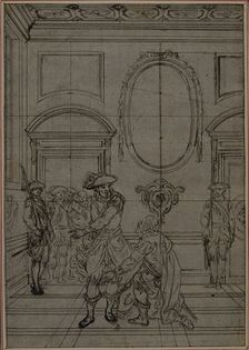 Study for a second edition, never published, of Colle's "La Partie de Chasse de Hen..., before 1766. Creator: Hubert Francois Gravelot