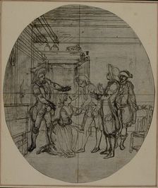 Study for a second edition, never published, of Colle's "La Partie de Chasse de Hen..., before 1766. Creator: Hubert Francois Gravelot