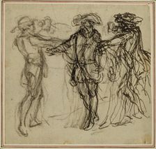 Study for a second edition, never published, of Colle's "La Partie de Chasse de Hen..., before 1766. Creator: Hubert Francois Gravelot