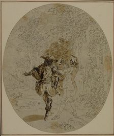 Study for a second edition, never published, of Colle's "La Partie de Chasse de Hen..., before 1766. Creator: Hubert Francois Gravelot