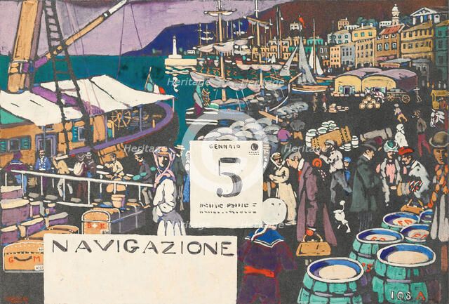 Study for a ship poster, 1906. Creator: Kandinsky, Wassily Vasilyevich (1866-1944).