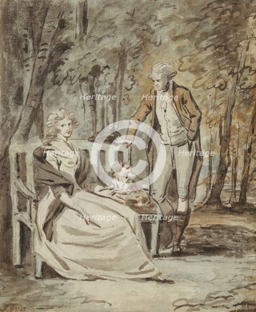 Study for a Portrait: A Lady and a Gentleman in a Park, ca. 1780. Creator: Unknown.