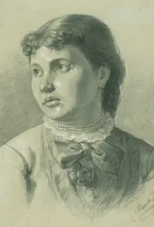 Study for a portrait of a girl, 1879. Creator: Jozef Hanula