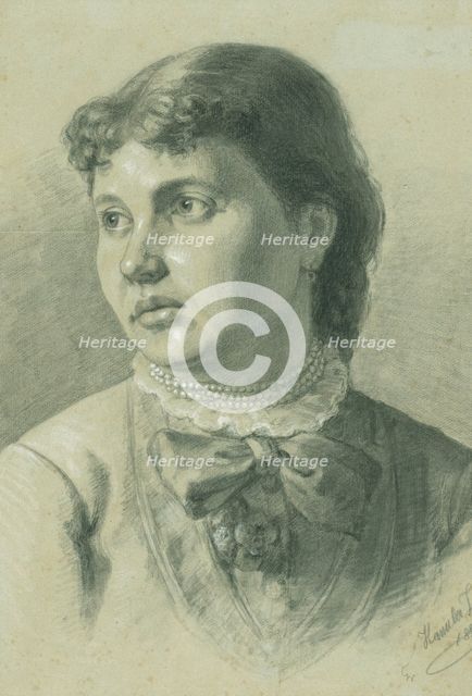Study for a portrait of a girl, 1879. Creator: Jozef Hanula.