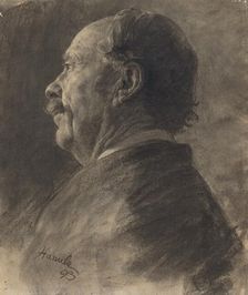 Study for a portrait of a man with a mustache, 1893. Creator: Jozef Hanula