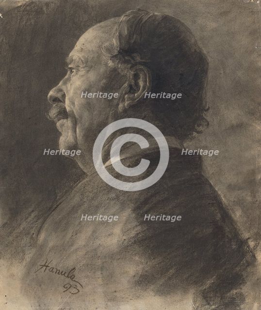 Study for a portrait of a man with a mustache, 1893. Creator: Jozef Hanula.