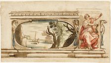 Study for a Painted Frieze, 1625/27. Creator: Flaminio Allegrini