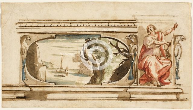 Study for a Painted Frieze, 1625/27. Creator: Flaminio Allegrini.