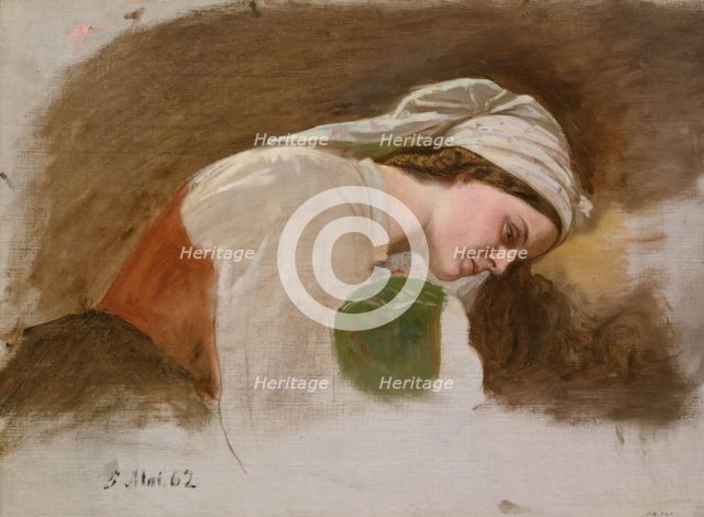 Study for After the Fight, 1862. Creator: Adolph Tidemand.