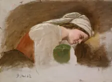 Study for After the Fight, 1862. Creator: Adolph Tidemand