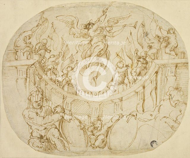 Study for Allegory of Two Quartieri of Florence, 1563/65. Creator: Giorgio Vasari.