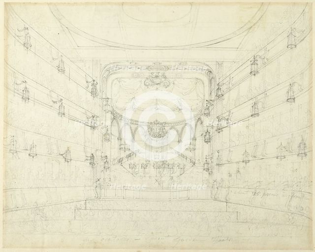 Study for An Oratorio-Covent Garden Theater, from Microcosm of London, c. 1808. Creator: Augustus Charles Pugin.
