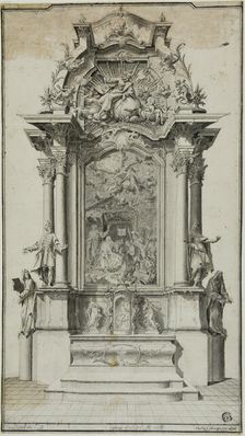 Study for an Altar Containing a Painting of the Adoration of the Shepherds, 1767. Creator: Carl Joseph Haringer
