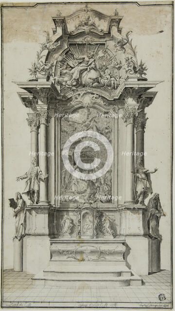 Study for an Altar Containing a Painting of the Adoration of the Shepherds, 1767. Creator: Carl Joseph Haringer.