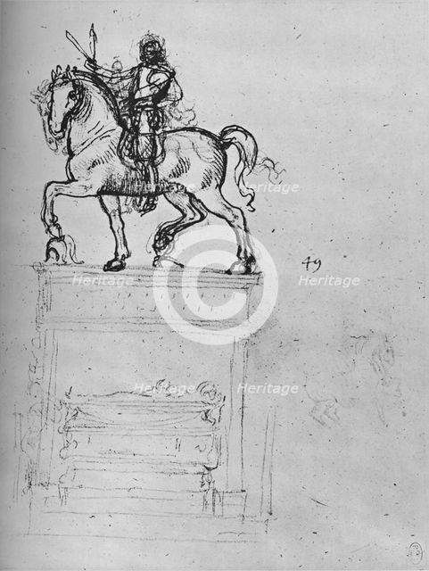 'Study for an Equestrian Monument', c1480 (1945). Artist: Leonardo da Vinci.