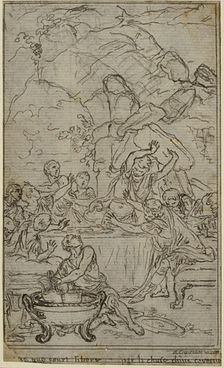 Study for an illustration in Tacitus "Tibère, ou Les Six Premiers Livres des Annales"..., c. 1768. Creator: Hubert Francois Gravelot