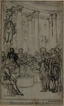 Study for an illustration in Tacitus "Tibère, ou Les Six Premiers Livres des Annales"..., c. 1768. Creator: Hubert Francois Gravelot