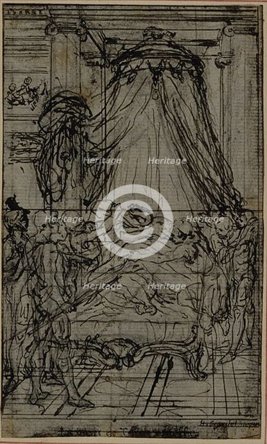 Study for an illustration in Tacitus "Tibère, ou Les Six Premiers Livres des Annales"..., c. 1768. Creator: Hubert Francois Gravelot.