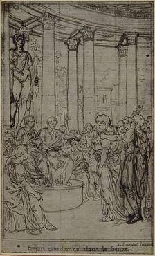Study for an illustration in Tacitus "Tibère, ou Les Six Premiers Livres des Annales"..., c. 1768. Creator: Hubert Francois Gravelot