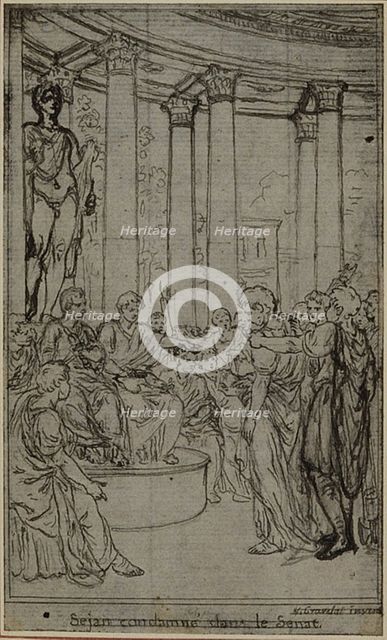 Study for an illustration in Tacitus "Tibère, ou Les Six Premiers Livres des Annales"..., c. 1768. Creator: Hubert Francois Gravelot.