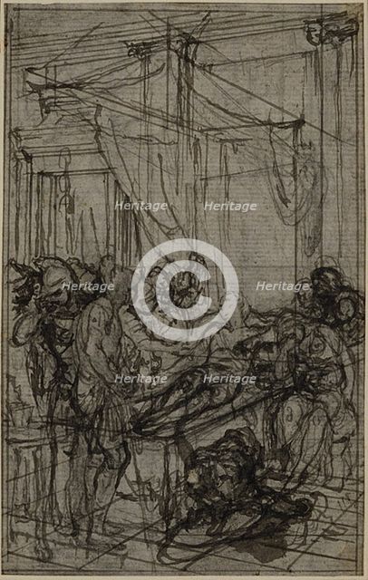 Study for an illustration in Tacitus "Tibère, ou Les Six Premiers Livres des Annales" B..., c. 1768. Creator: Hubert Francois Gravelot.