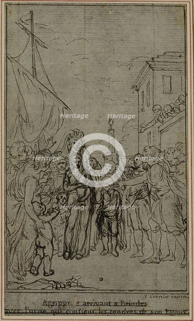 Study for an illustration in Tacitus "Tibère, ou Les Six Premiers Livres des Annales"..., c. 1768. Creator: Hubert Francois Gravelot.
